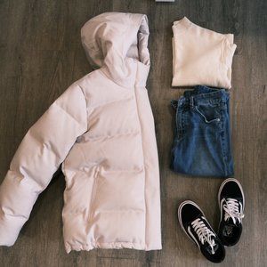 LuluLemon Wunder Puff Jacket Wool - Light Pink - Size 8